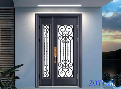 Z0YIMA/ G & K Great Door -Nigeria Luxry Cast Aluminum Flower Glasses Door ZYM-N9060