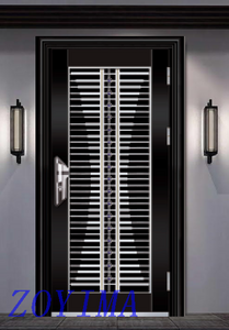 Z0YIMA/ G & K Great Door - Toughened Wrought Stainless Steel Glasses Black Color Doors ZYM-S103