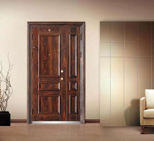 What materials are commonly used at the entrance door?