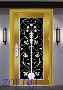 Z0YIMA/ G & K Great Door - Toughened Stainless Steel Glasses Golden Color Window Connect Door ZYM-S110